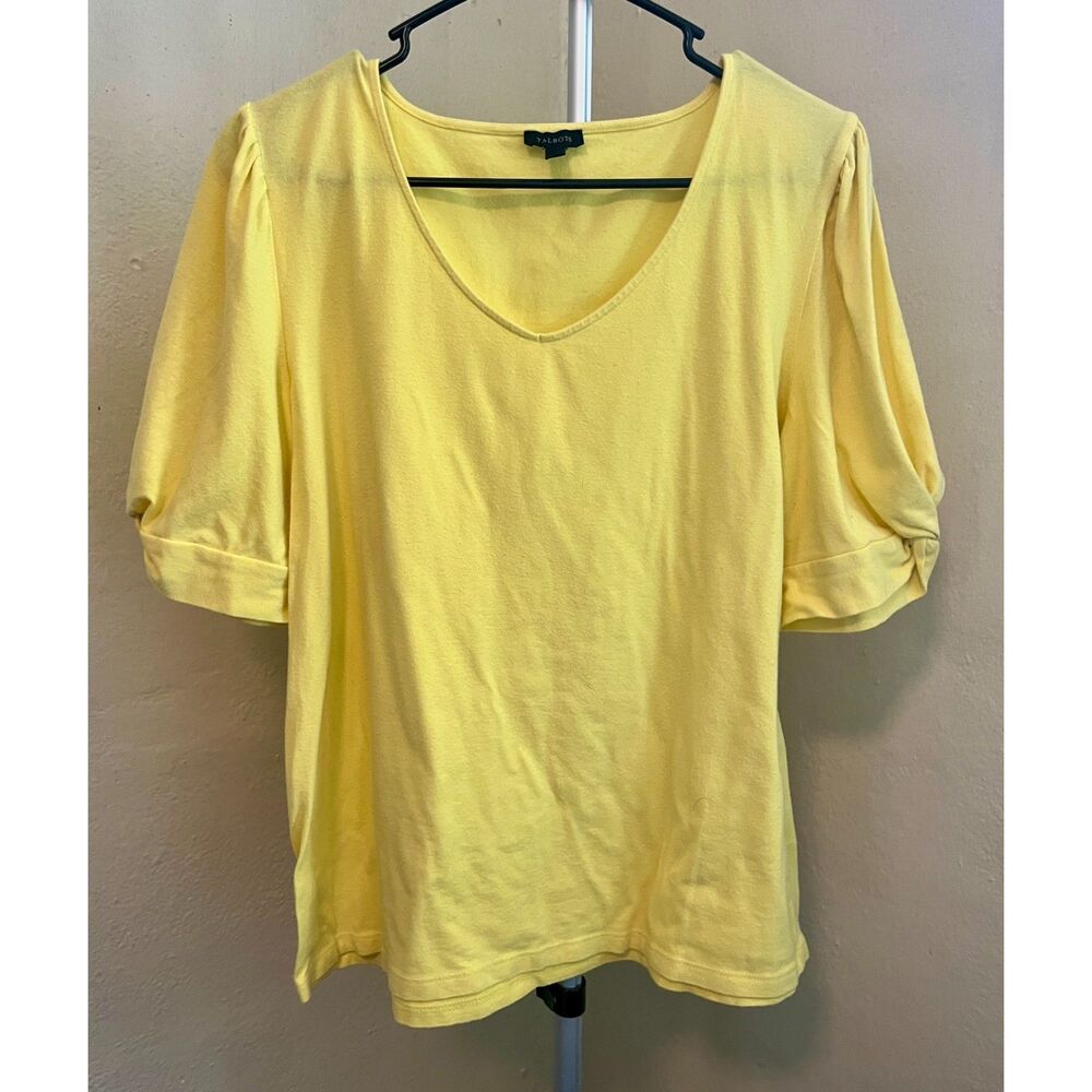Talbots yellow scoop neck tee Size Large